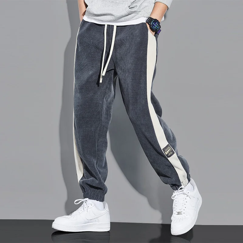 

New Y2K Vintage Patchwork Corduroy Pants Men Streetwear Baggy Joggers Sweatpants Korean Fashion Straight Pantalones de mujer