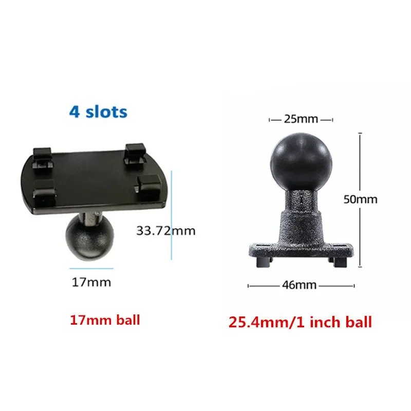 17mm 25mm bola 4 furos garras ampères adaptador placa compatível 17mm /1 polegada duplo soquete braço suporte de montagem para ram monta gps dvr