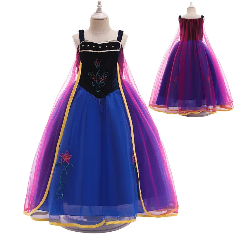 Kids Frozen Dress Up Little Girl Anna Party 3 4 5 6 7 8 9 10 11 12 Years Costume Childrens Princess Dance Luxury Costume