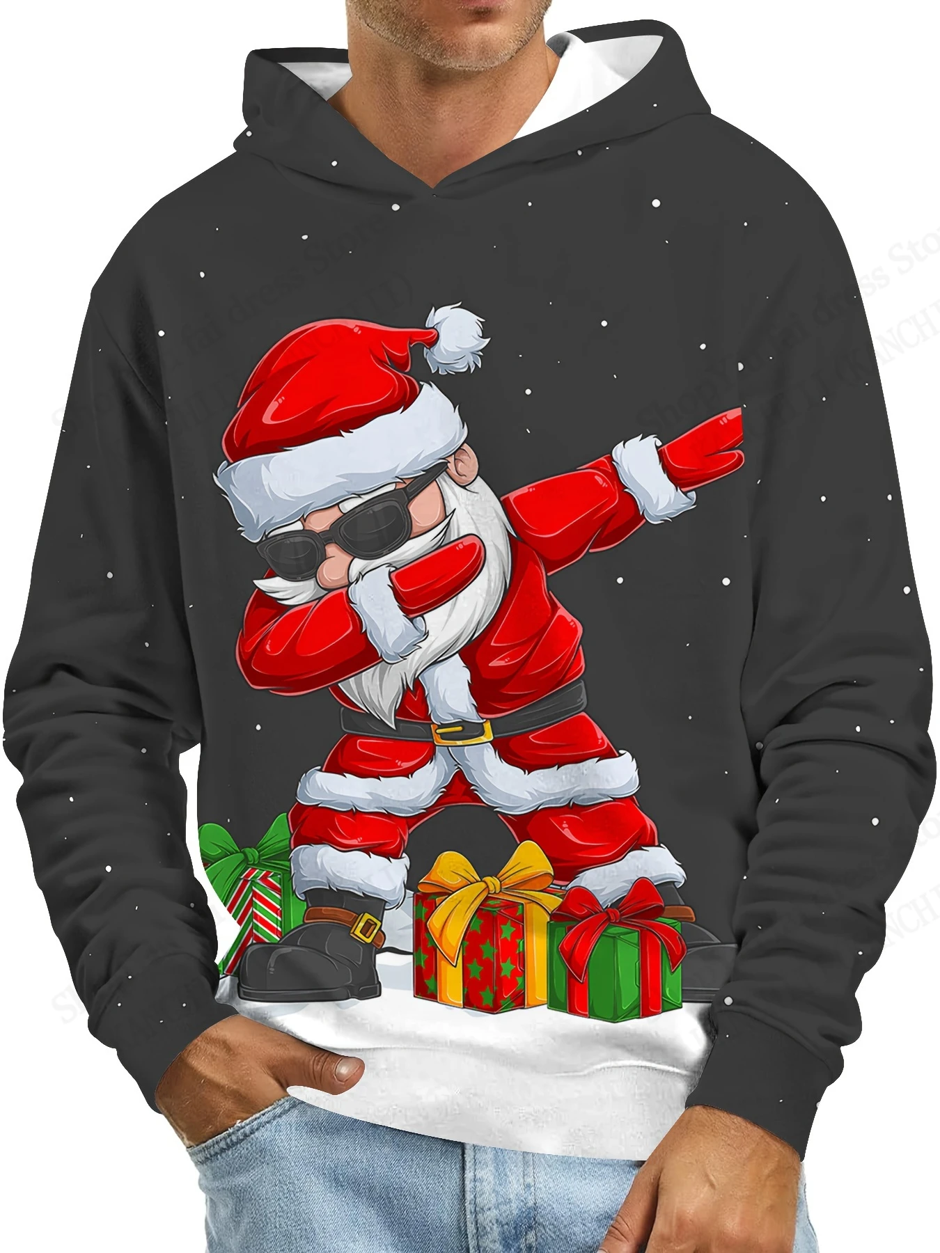 サンタクロースエルク 3d プリントパーカー男性女性ファッションプラスサイズクリスマスパーカースウェットシャツパーティー服男性トラックスーツ新年