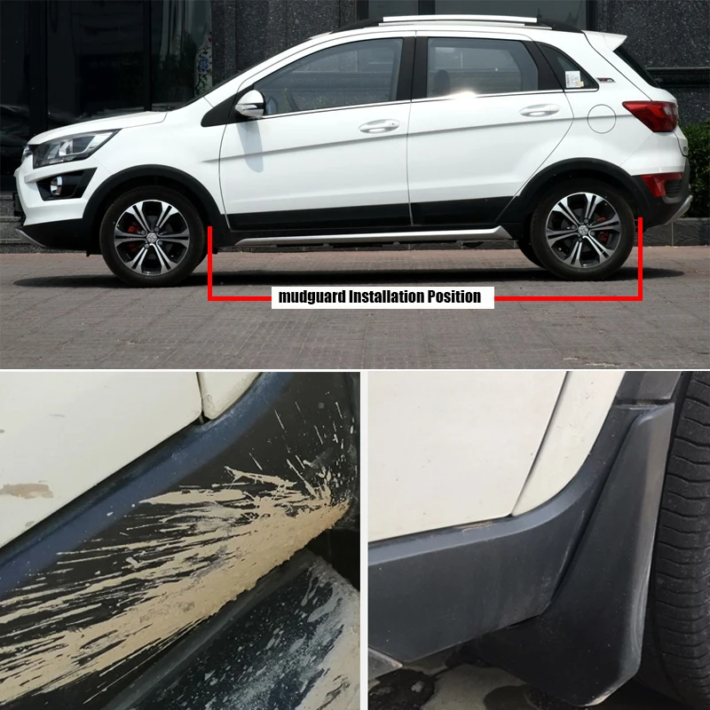 TONLINKER Car Mudguard For BAIC X25 2017 2018 2019 Front Rear Mud Flaps Mudguards Splash Guards Fender Mudflaps 4Pcs Accessories