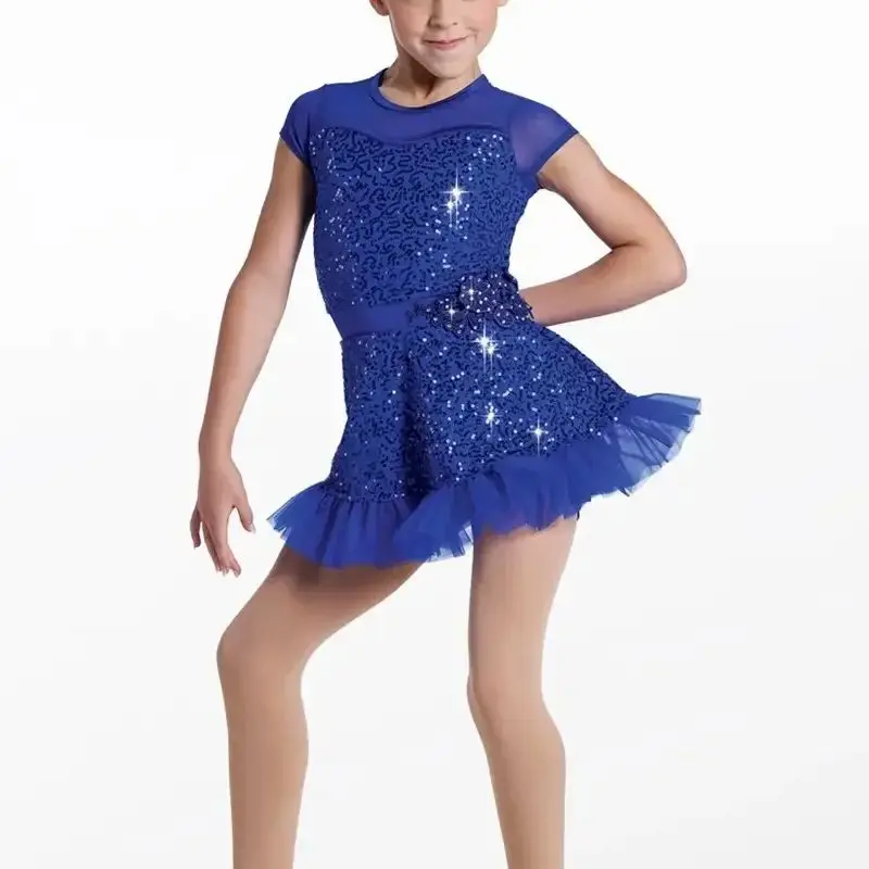 2025 Customize professional jazz Latin dance costumes in any color performance skirt sequined feather style