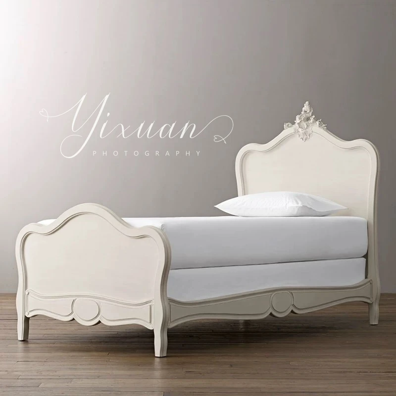 French retro 1.8 meters double solid wood bed American modern simple