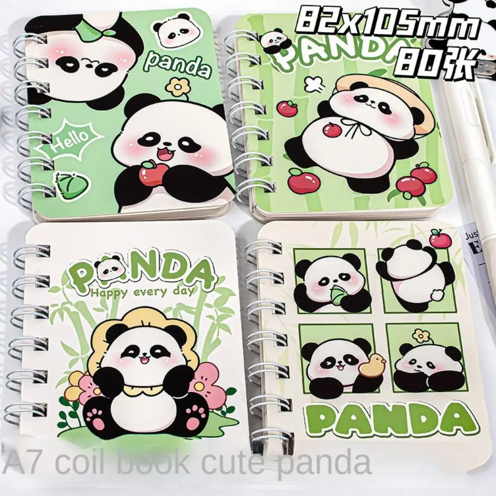 

Student Panda Flip Coil Book Spiral Book 80 Sheets Mini Notebook Cartoon Kawaii Pocket Notebooks Office Accessories