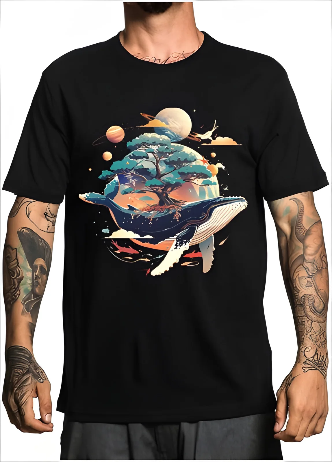 

Halloween Whale Around the Planet Pattern Personalized T-shirt