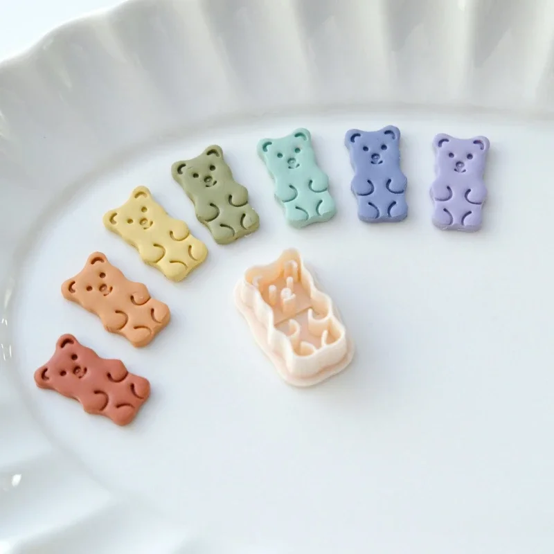 Gummy Animal Bear Shape Homemade Soft Pottery Mold Design Cartoon DIY Cute Bear Ear Jewelry Production Materials Tools