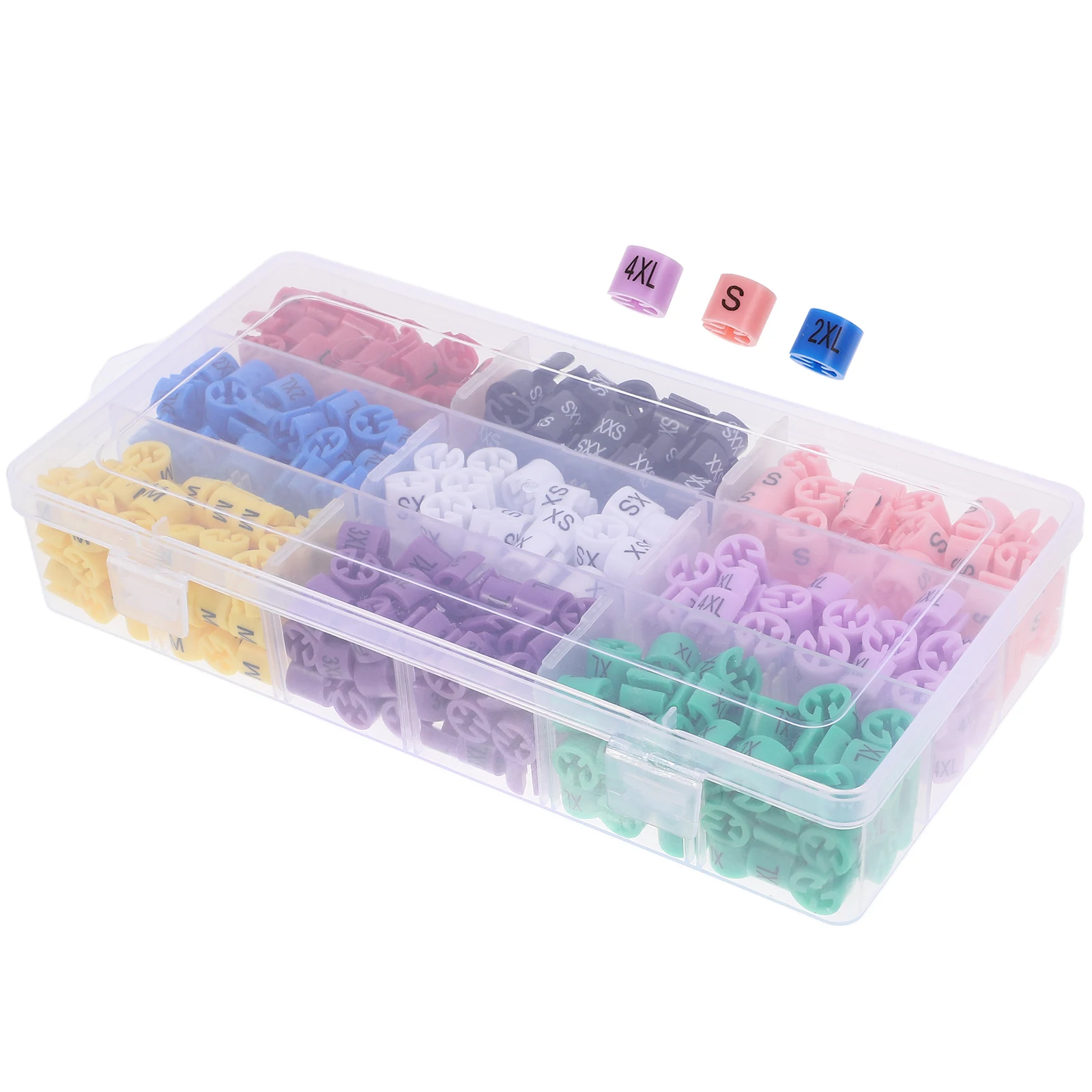 

450Pcs Plastic Hanger Size Marker Tags Colorful Clips for Clothes Garments and Pants Easy Use Hanger Size Marker Tags