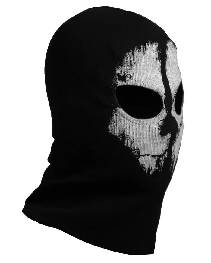 Black Cotton Balaclava Ghost Skeleton Mask Skull Ski Headwear Scarf Hood Motorcycle Helmet for Outdoor Motorcycle Hiking