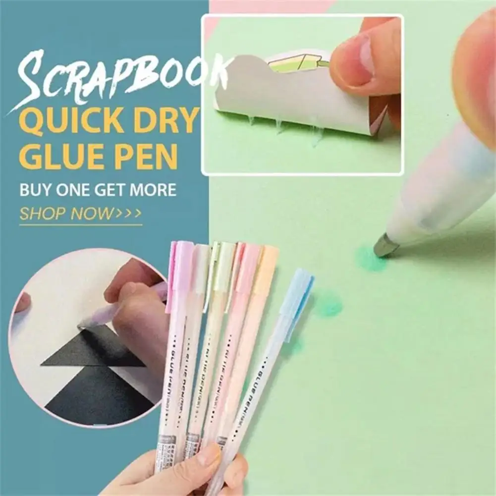 Quick Dry Glue Pen 1mm Nib with Clip Cover DIY Handmade Stationery Kids Scrapbooking Paper Crafts Tacky Glue Pen for School Gift