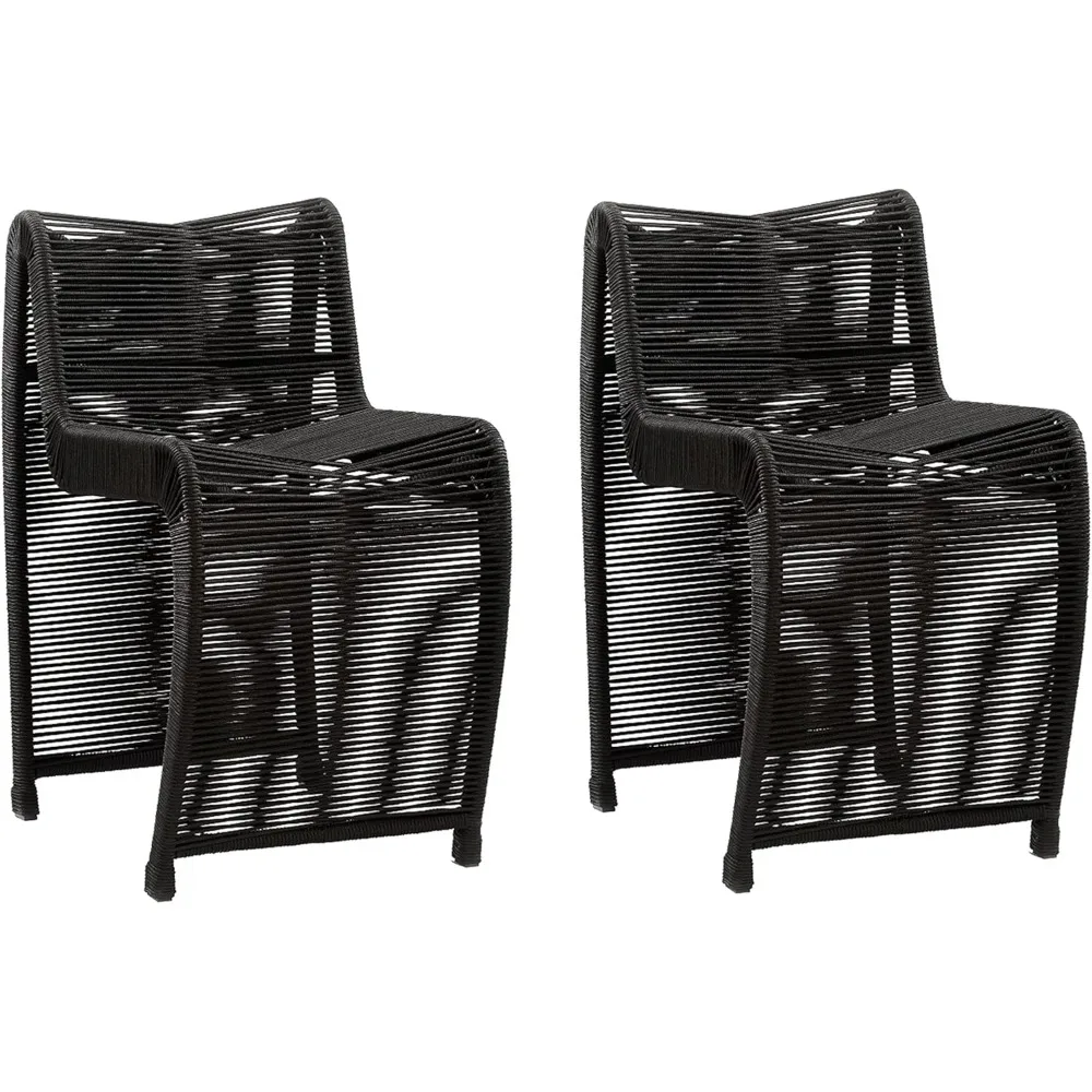 

Lorenzo Black Rope Counter Stool - Set of 2