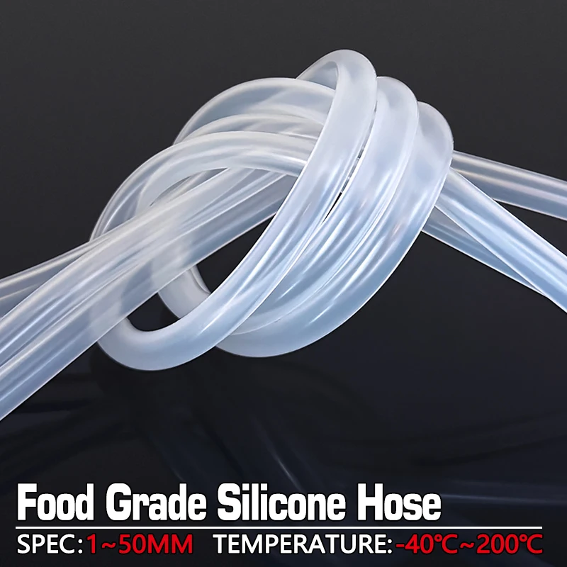 

Clear Food Grade Silicone Hose 5M Flexible High Temp Resistant Non-toxic for Kitchen Appliance DIY Pipe Connection
