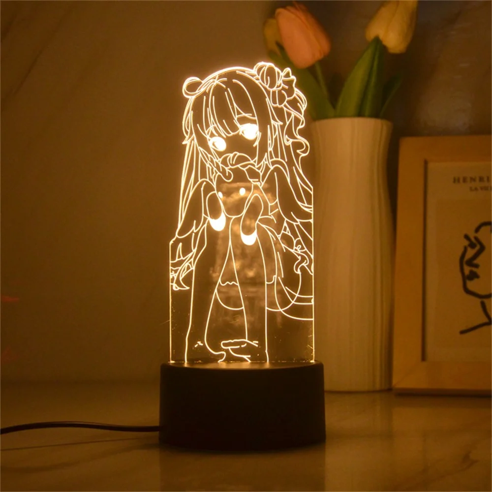 Anime Peripheral 3D Night Light para meninas, Cartoon Nightlight, jogo de esportes eletrônicos, luz atmosférica, presente de aniversário, 3 cores, 7 cores, 16 cores