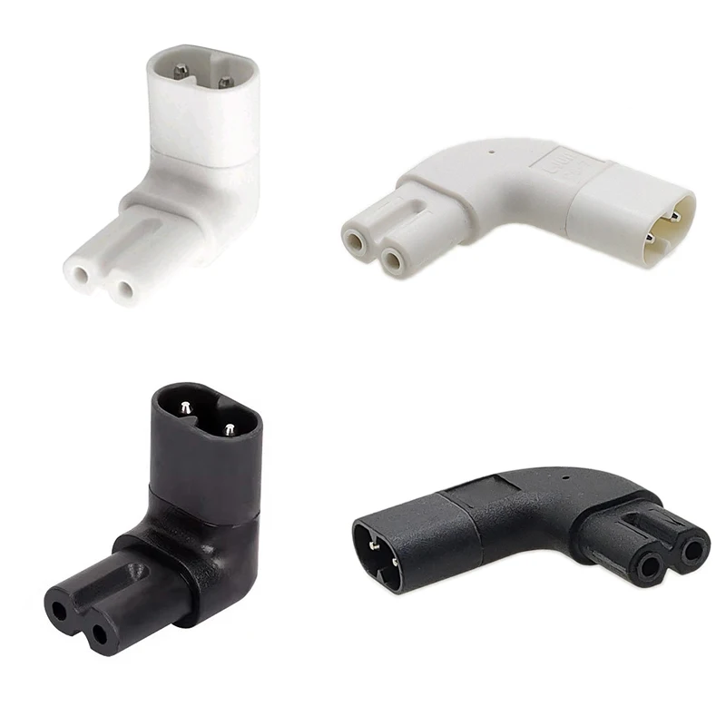 

IEC 320 IEC320 iec C7 to C8 90 Degree Left & Right Angled AC Power Adapter Male Female Extension Connector