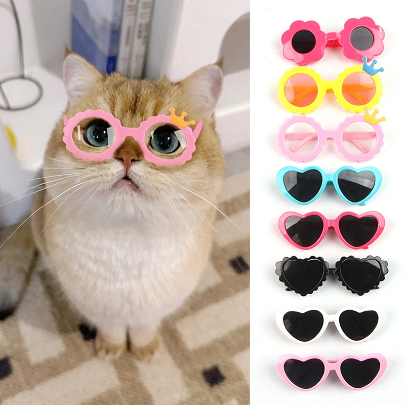 Lunettes de soleil de dessin animé pour animaux de compagnie, lunettes de chat pour petit chien, accessoires de photos pour animaux de compagnie, accessoires de mode pour animaux de compagnie, cadeaux de fournitures pour animaux de compagnie, charmant