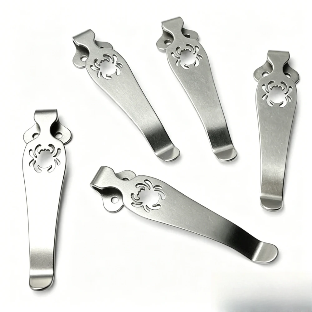 Titanium Alloy Pocket Knife Back Clip, Universal Folding Tool Waist Carry Replacement Clip Accessory