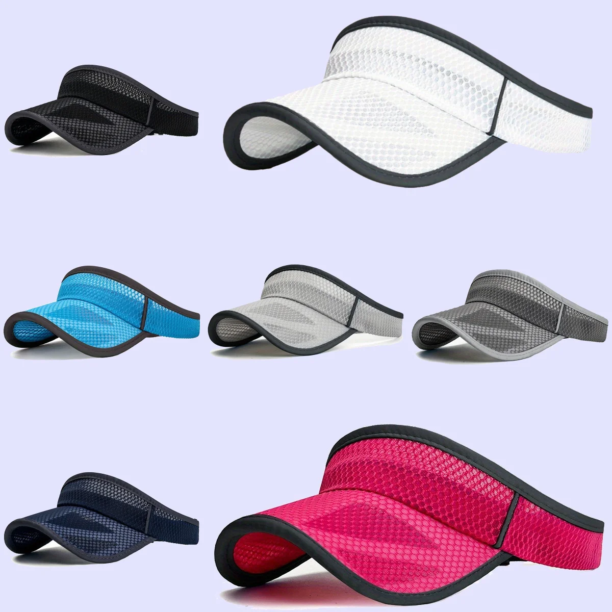 

Breathable Open Top Cap with Long Brim Mesh Sun Visor for Sports Cycling Running UPF Sun Protection Lightweight Outdoor Hat