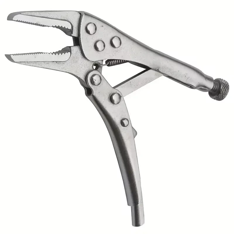 5-Inch Heavy-Duty Mini Sharp-Nose Pliers - Adjustable Height, Non-Slip Grip, Compact & Sturdy Metal Clamping Tool