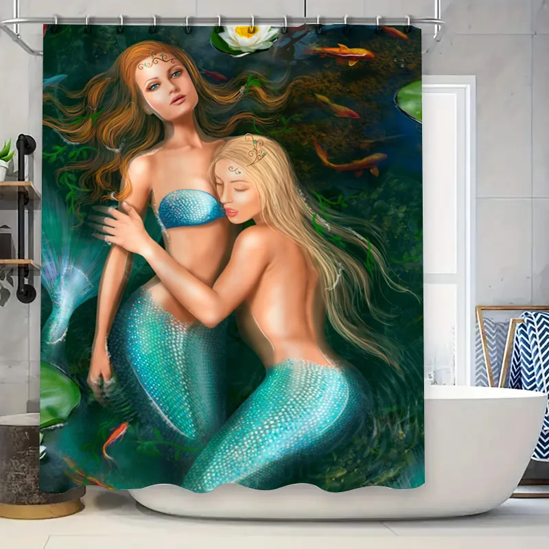 

Купальный костюм русалки, занавеска для душа, водонепроницаемая ткань, домашний декор, настраиваемый размер