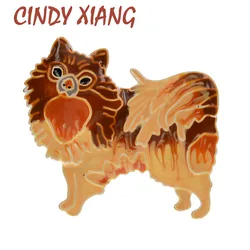 CINDY XIANG New Arrival Enamel Cute Dog Brooch Puppy Pin For Kids Women Silky Animal Funny Jewelry High Quality