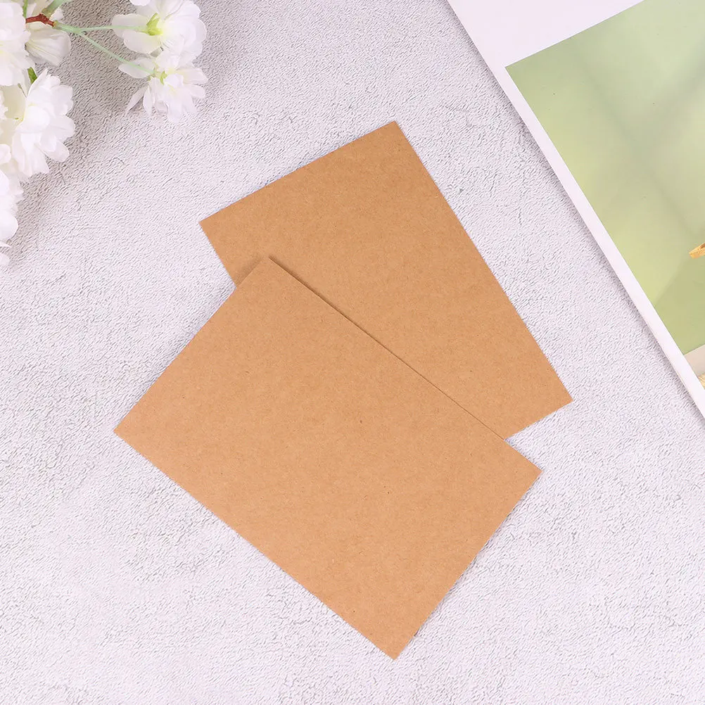 150Pcs DIY Blank Kraft Paper Postcards Greeting Cards Double-Side Paper Note Cards for Holiday Wedding Birthday Invitations