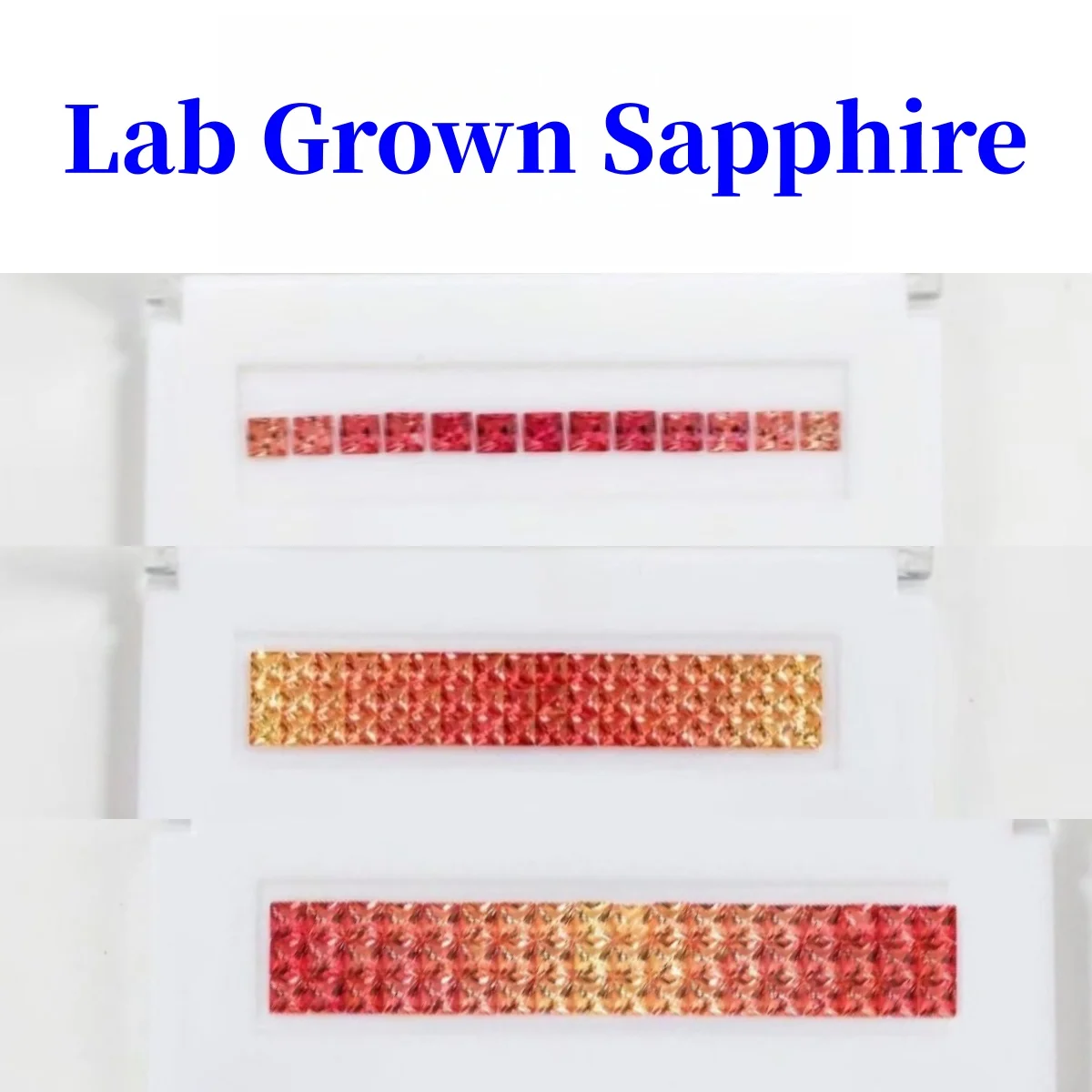 Gradient Color Lab Grown Sapphire Loose Gemstones Princess Cut For Jewelry Ring Bracelet Making And Handicrafts Inlay