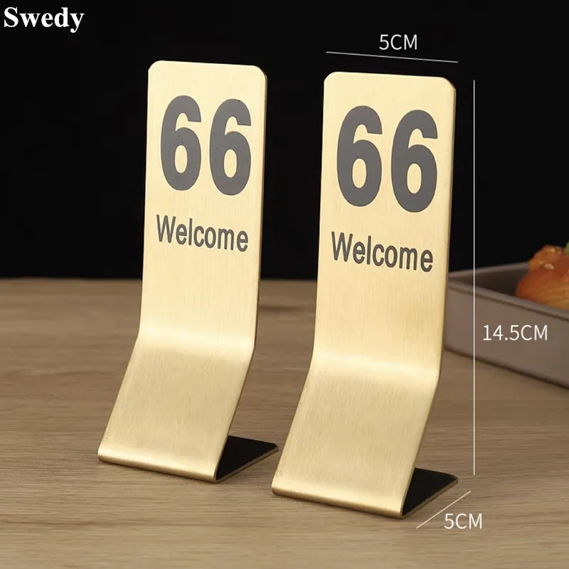 5 Pieces Stainless Steel Restaurant Table Seating Number Card Holder Wedding Notice Number Place Card Holder Stand