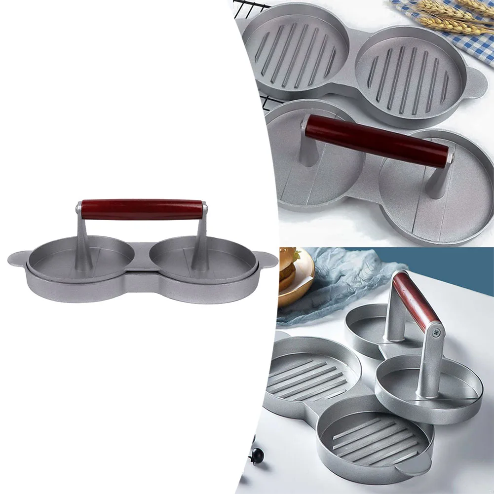 

Double Grid Double Hole Burger Meat Press Machine Hamburger Press Non-Stick Minced Beef BBQ Burger Meat Press Kitchen FoodMold