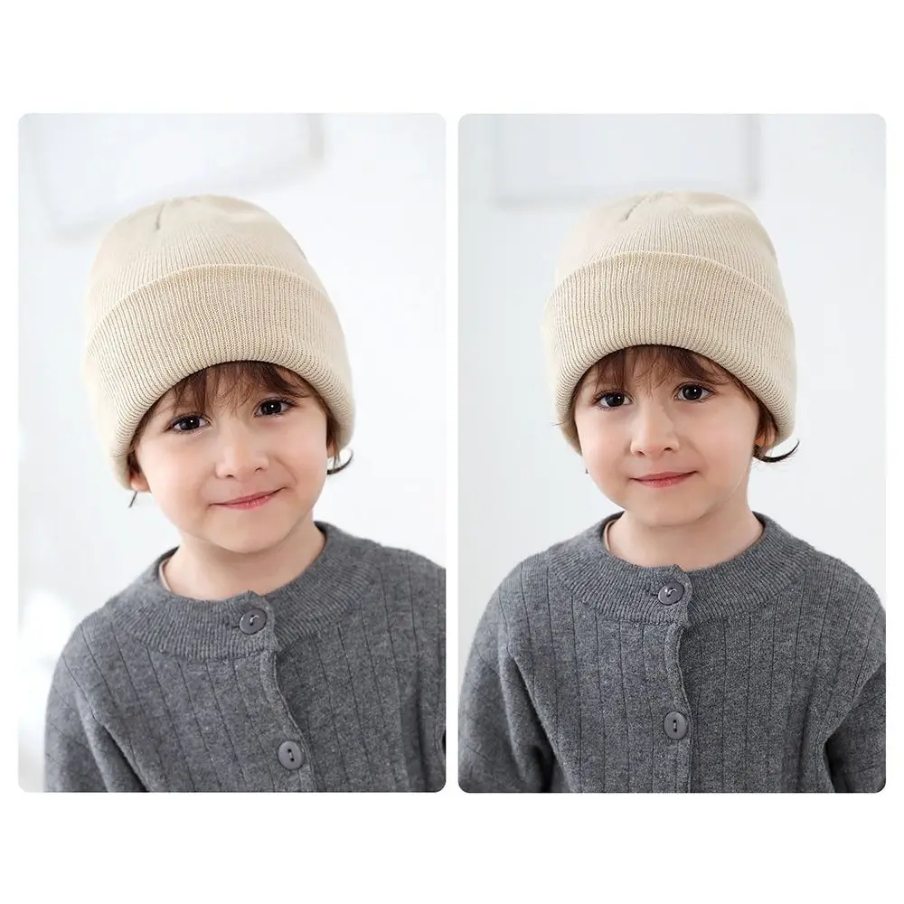 Trendy Solid Kids Winter Hat 2-6 Years Soft Baby Beanie Hat Knit Warm Beanies for Boys Girls