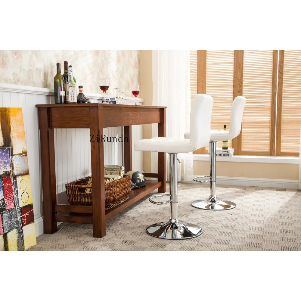 Draaibare kunstleren verstelbare hydraulische barkruk, set van 2, wit