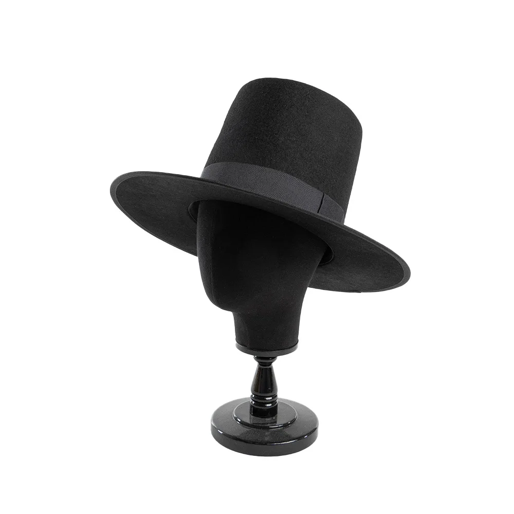 

Vintage Niche Large Head Circumference XL Stage Concave Shape Heightened Woolen Top Hat Performance Show Hat