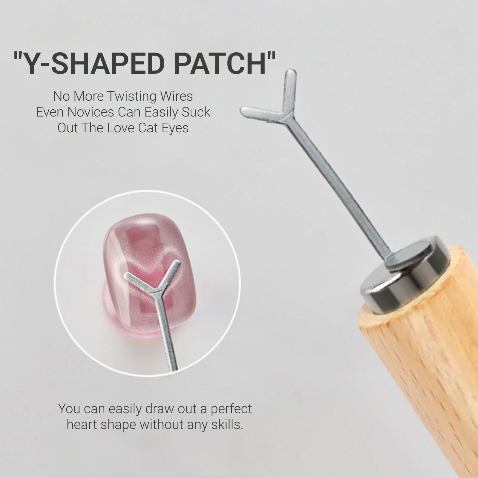 5 Stück Katzenaugen-Nagelmagnete, Nagelmagnet-Set mit 5 Stück Y-förmigen Eisendraht, Katzenaugen-Magnetstab, Katzenaugen-Nagelkunst-Werkzeug für Frauen und Mädchen