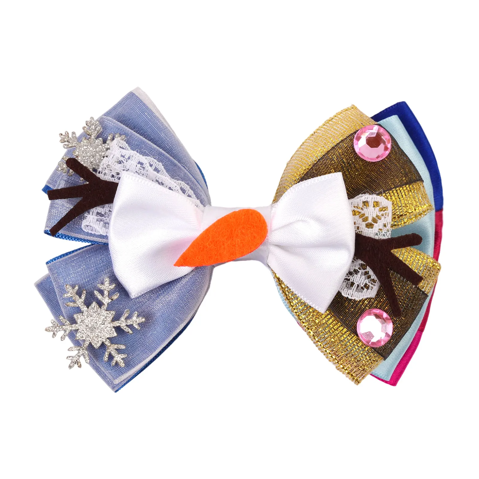 1 Stück Frozen Elsa Olaf Haarschmuck für Mädchen, Funkelnde Schneeflocken-Ohrenclips, Frauen Tangled Stirnbänder, Kinder Pailletten-Schleifen-Kopfschmuck