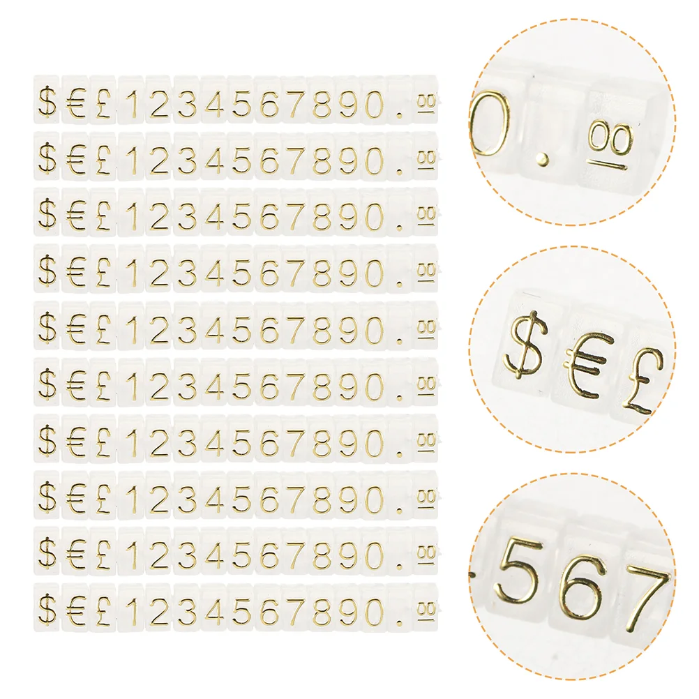 

10 Strings Price Cube Stand Pricing Label Retail Counter Display Block Letter Jewelry Tag Tags