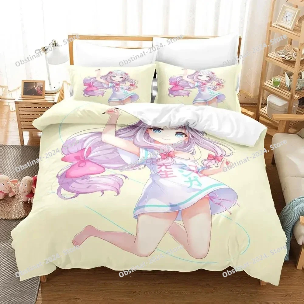 

Sagiri Izumi Eromanga Sensei Bedding Set Printed Bed Set Duvet Cover Sheet Pillowcase Bed Soft Quilt Cover Full Queen King Size