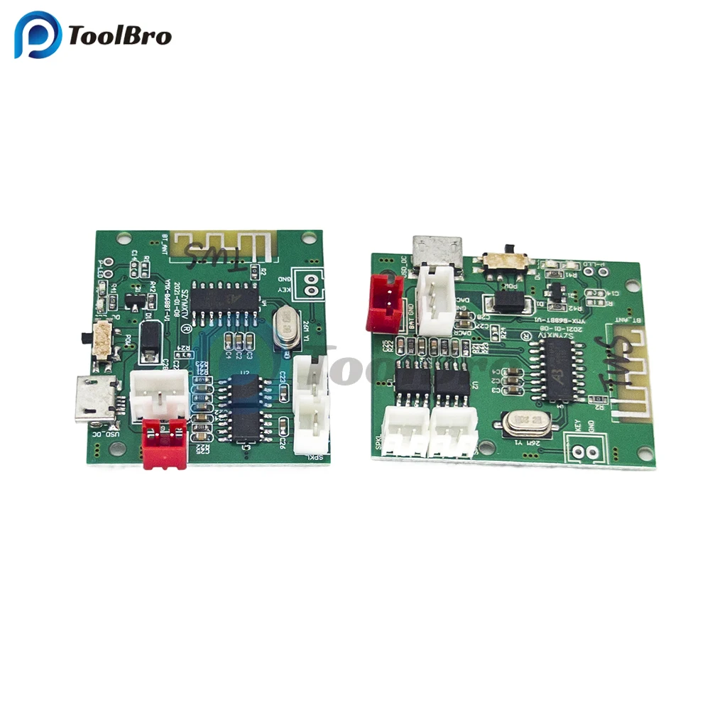 Imagem -06 - Auto Pair Tws Audio Power Amplifier Board Bluetooth 5.0 Receptor Micro Usb Módulo Amplificador para Alto-falante Subwoofer 5w Mais 5w 5v Pcs