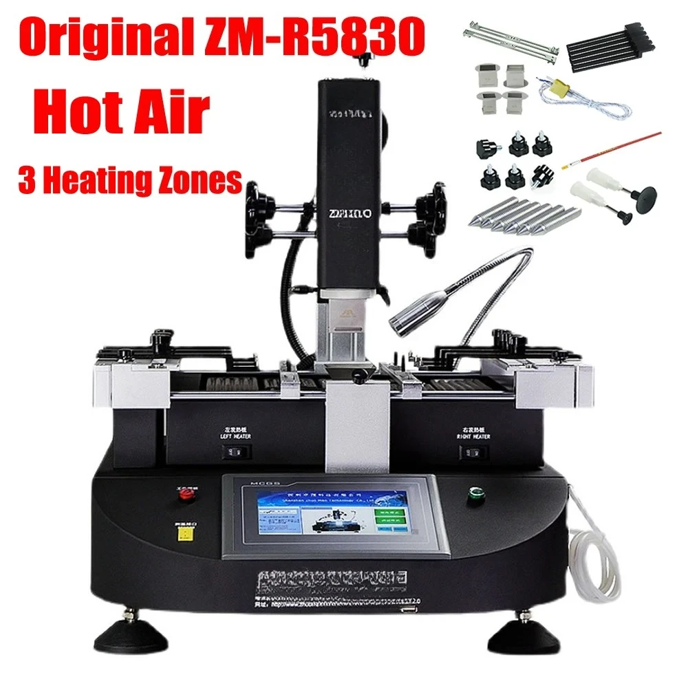 Original ZM-R5830 3 Zones Hot Air BGA Rework Station PCB Board Chips Repair Reballing Machine 4500W Soldering Welding