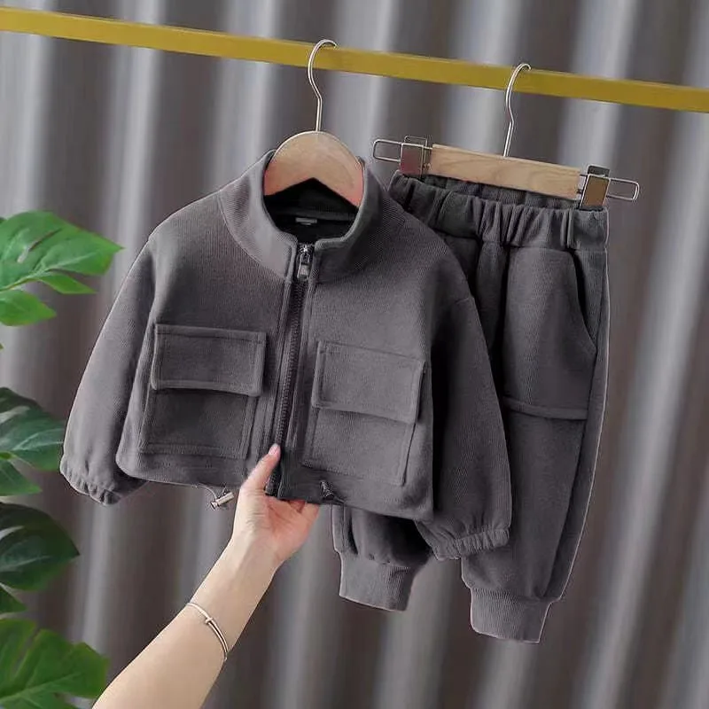 Baby-Mädchen 2-teilige Trainingsanzüge RAISE Herbst Einfarbige Kinder-Mädchen Reißverschluss-Jackenanzüge Lässige Kleinkind-Mädchen Hosen Kleidung Outfits – Detail 4
