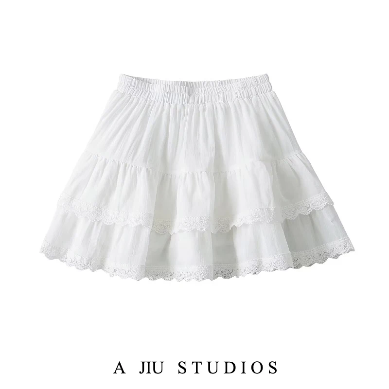 

Модная белая юбка трапециевидной формы с эластичной резинкой на талии для женщин, летняя милая юбка длиной до пола, балетная ветровка