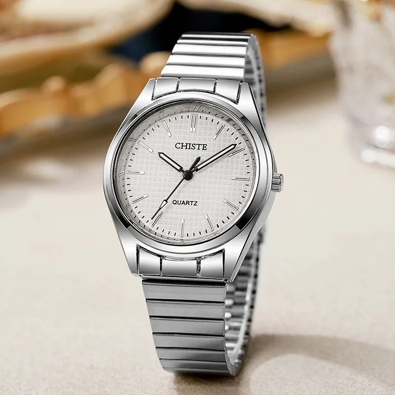Brand Men Gold Watch Adjustable Stainless Steel Strap Men's Quartz Watch Minimalist Style Business&Casual Wristwatch Gift