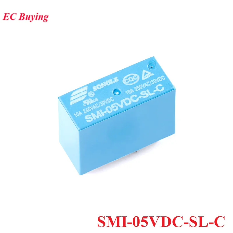 Relays SMI-05VDC-SL-C 5VDC SMI-12VDC-SL-C 12VDC SMI-24VDC-SL-C 24VDC DC 5V 12V 24V 10A 240VAC 30VDC 5Pin Relais