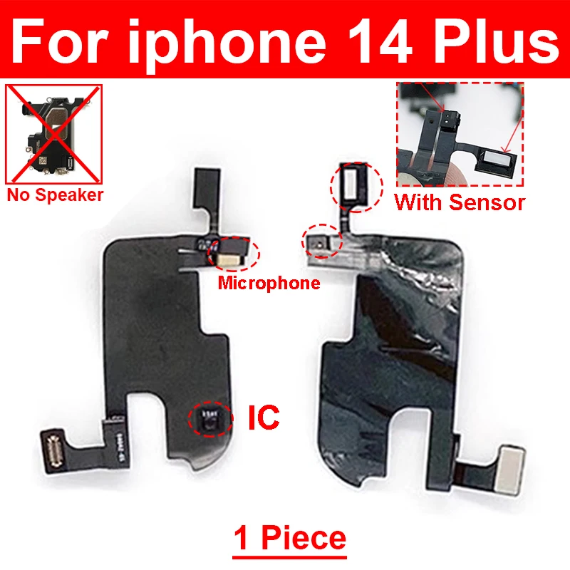 Proximity Sensor Flex For iPhone 14 14 Pro Max 14 Plus 14Mini Face ID Proximity Light Sensor Flex Cable Without Earpiece Speaker