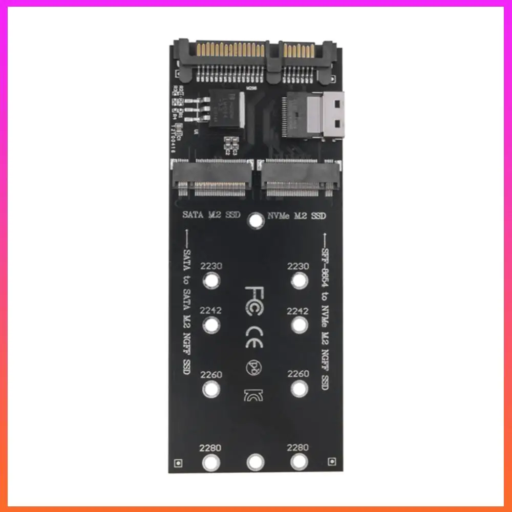 محول M.2 إلى SATA SFF-8654 إلى M2 NVME SSD محول 22Pin SATA إلى M2 بطاقة توسيع مناسبة للكمبيوتر المكتبي اللوحة الرئيسية #2