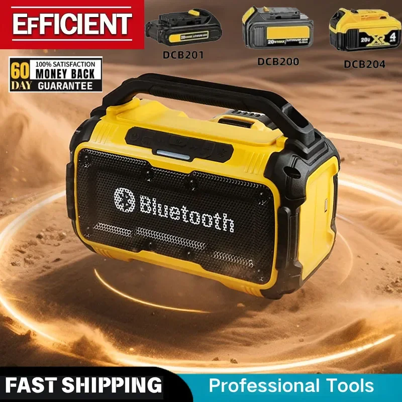 

Портативная колонка Dewalt, беспроводная, Bluetooth-совместимая, с сабвуфером, для улицы, строительных площадок, водонепроницаемая, стерео