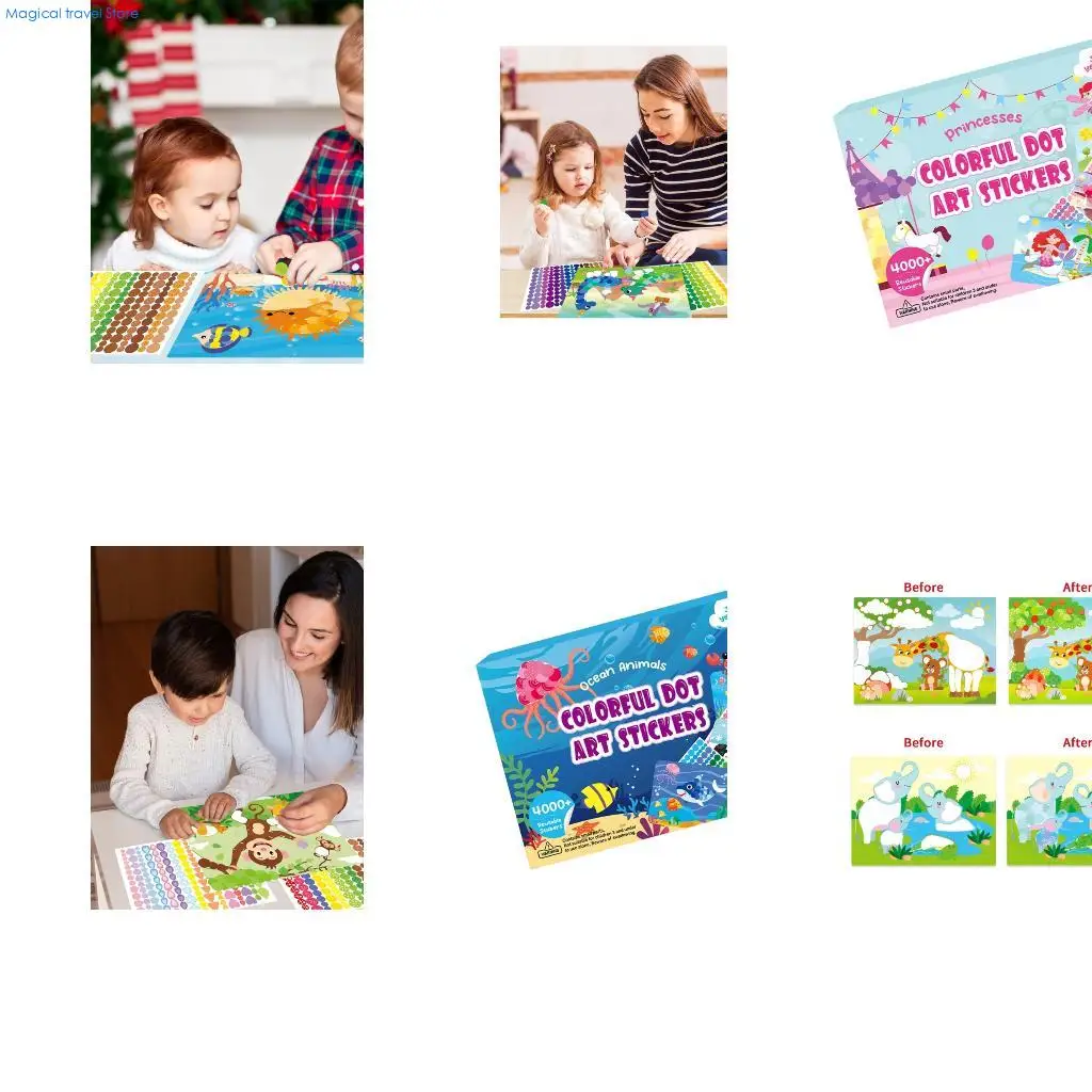 N2UB Fun Art Sticker Colorful Set Features Cartoon Animals Designs Safe And Reusable