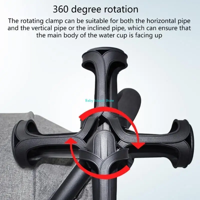 

K92D Small Cup Stand for Baby Stroller Multifunctional Cup Rack Phone Holder Universal 360° Rotating Cup Holder for Parent