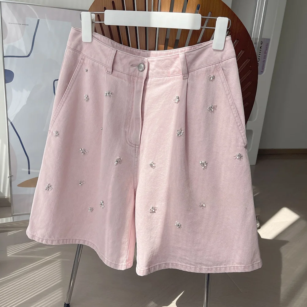 純粋な綿ミッドハイウエスト自己維持通勤痩身カジュアル多用途ショートパンツジーンズレディースファッション春夏