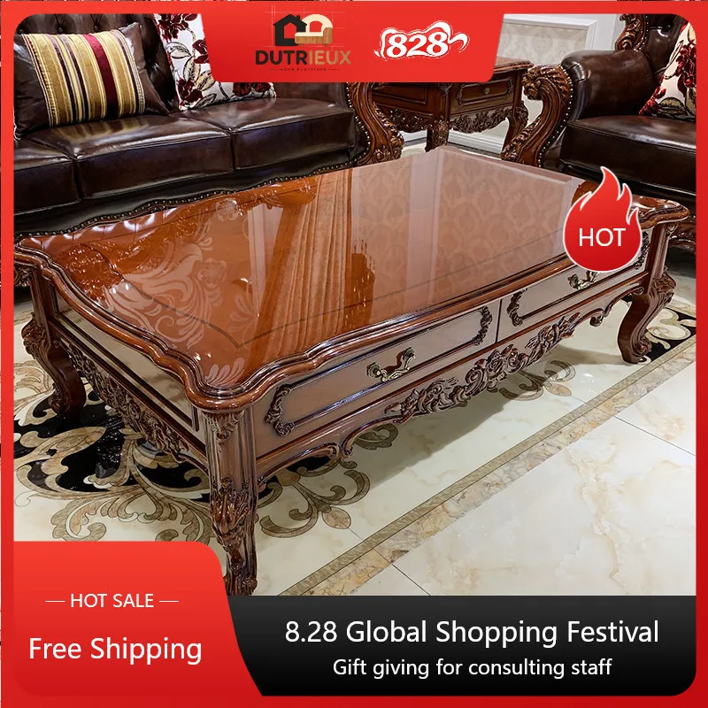 European Luxury Coffee Tables Walnut Classy Design Vintage Salon Coffee Tables Living Room Nordic Mesa De Centro Sala Furniture