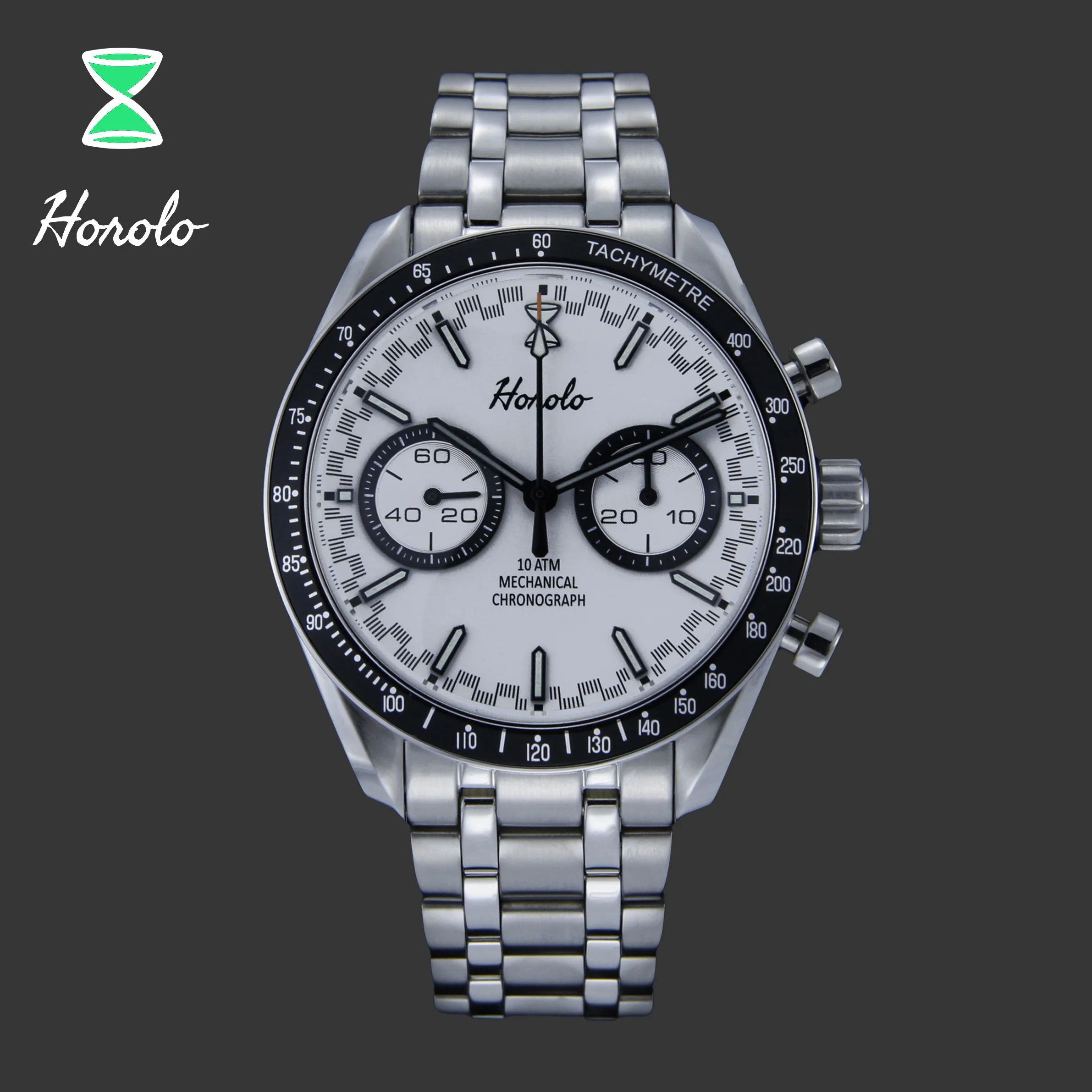 

Horolo Chronograph Mechanical Hand Wind Men' Watch Stainless Steel 316L Super-Luminous C3 Sea-Gull ST1091 HRLS7469H