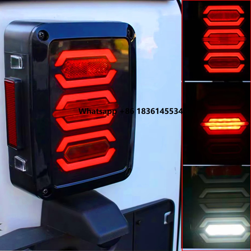 

2pcs LED Tail Lights Lens For Wrangler 2007-2017 JK JKU With Brake Light Reverse Light Signal Light Lamp Assembly
