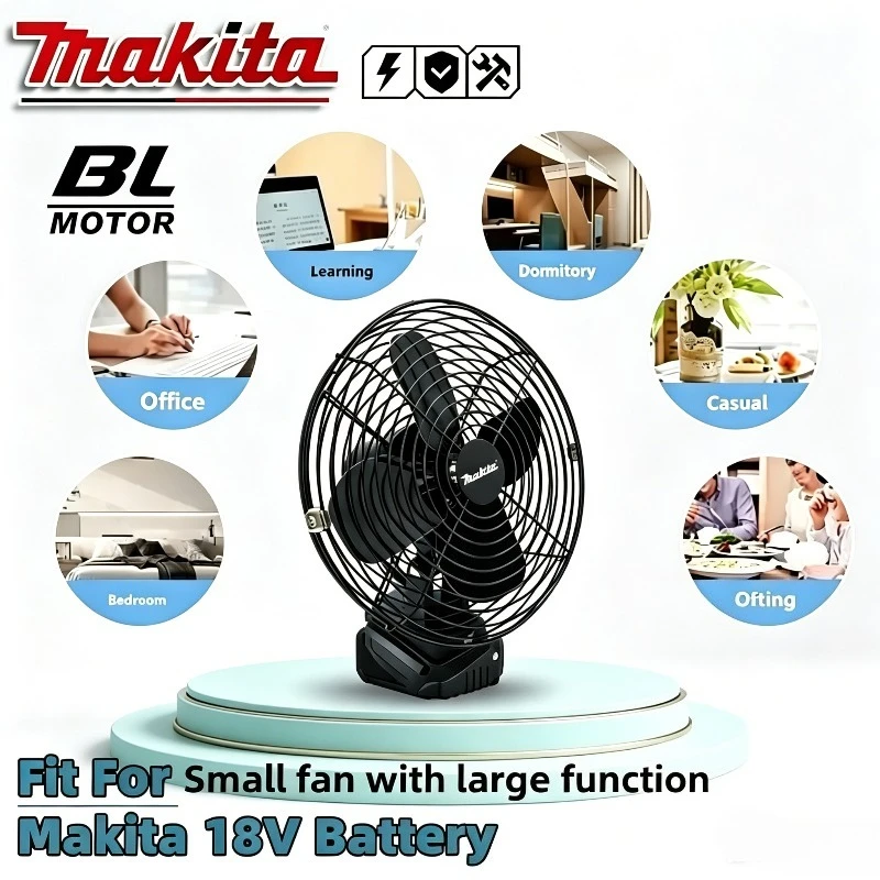 

Makita Cordless Strong Wind Fan Camping Fan Outdoor Fishing Desktop Portable Metal Fan Power Tool For Makita Battery